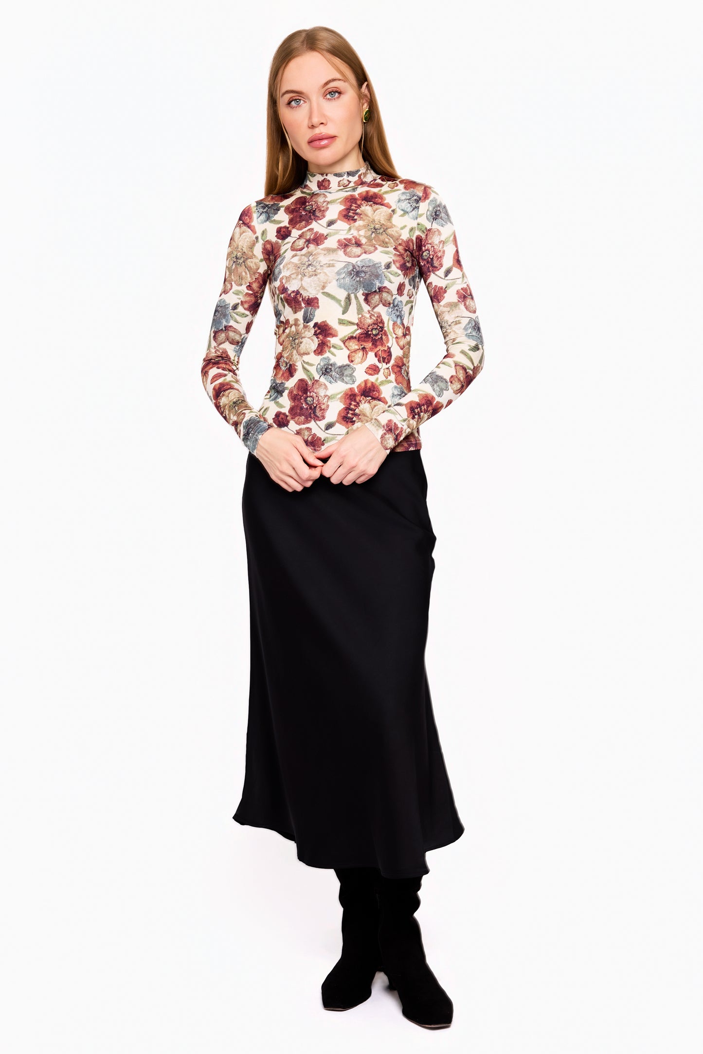 Vintage Floral Turtleneck