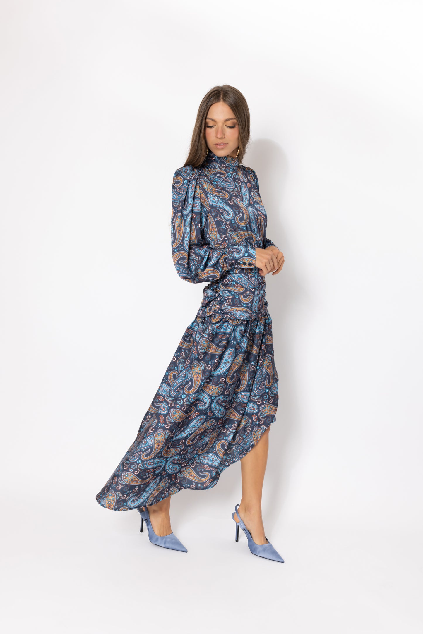 BLUE PAISLEY DRESS