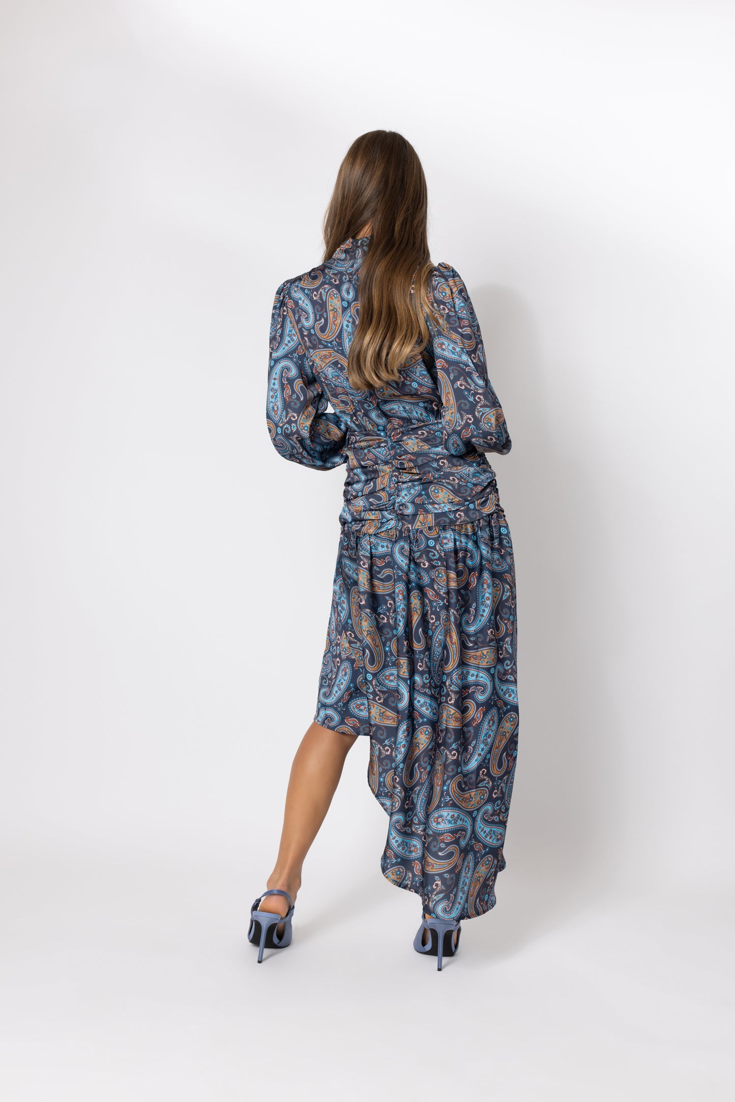 BLUE PAISLEY DRESS