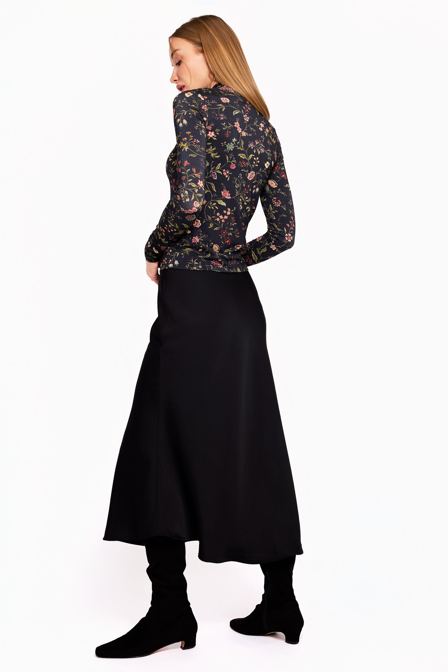 Dark Floral Turtleneck