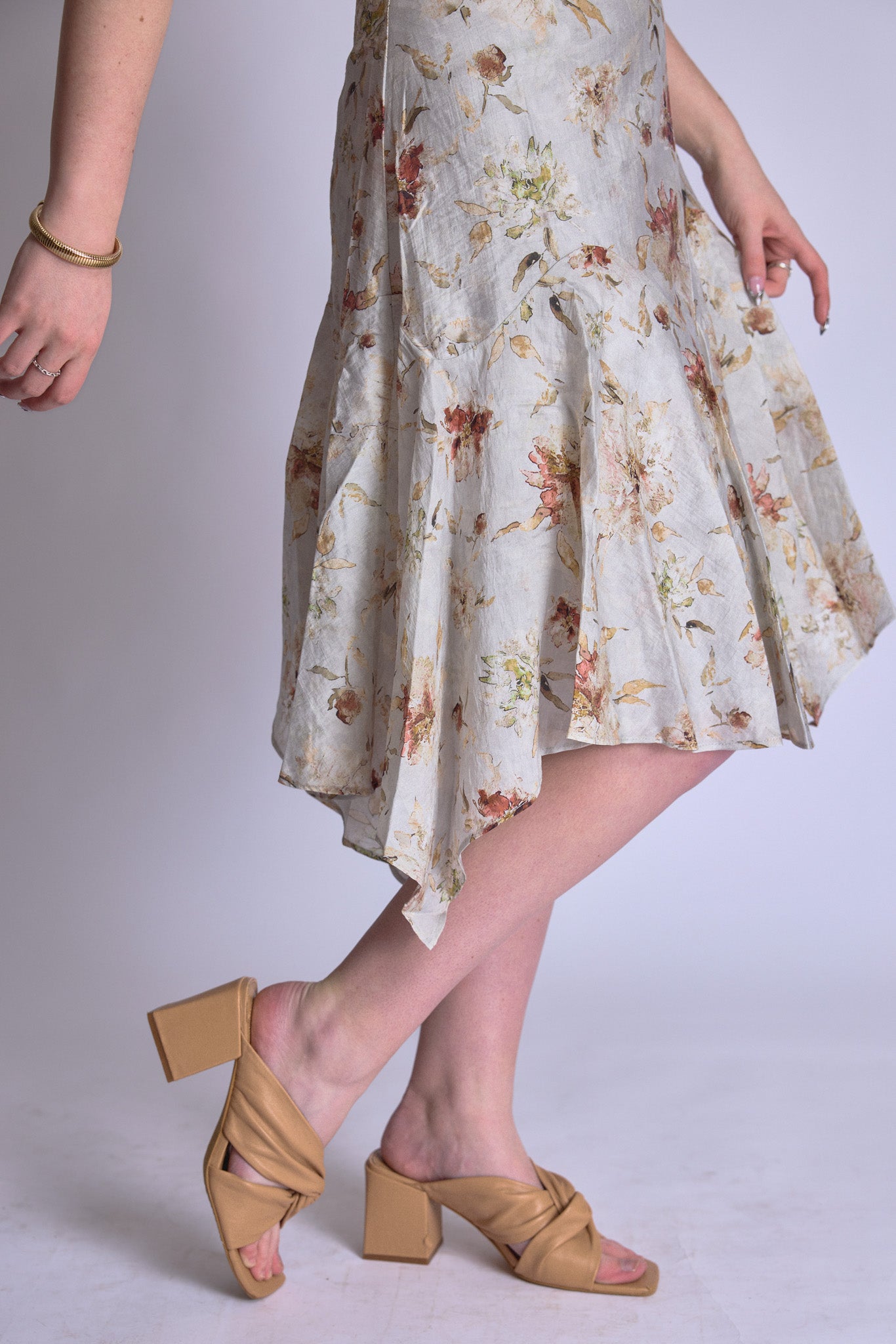 Watercolor Handkerchief Hem Skirt