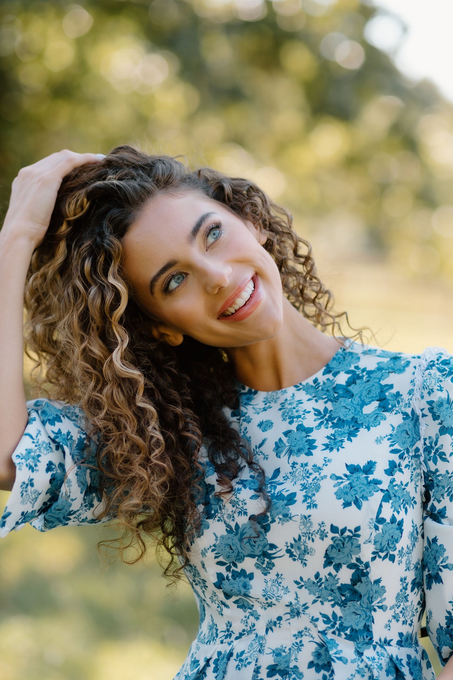 Empire Blue Floral Dress