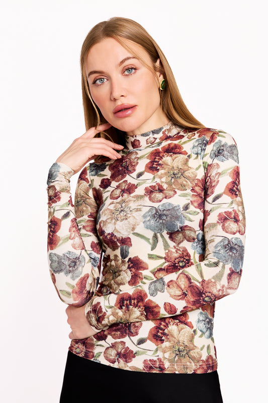 Vintage Floral Turtleneck