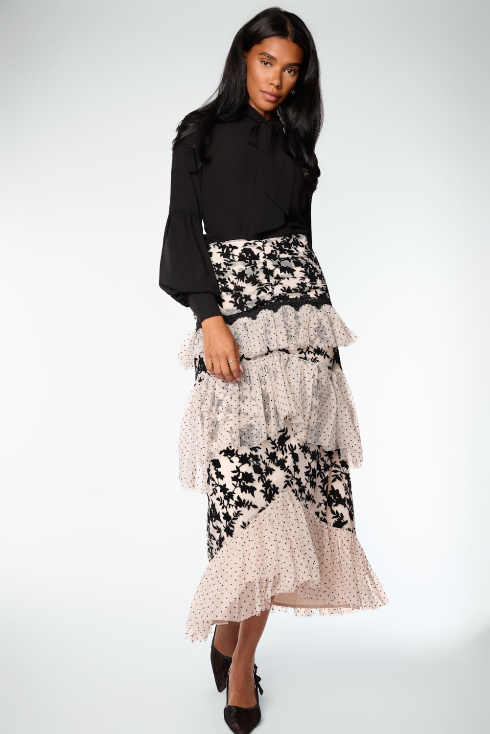 Flora Skirt Black Toile