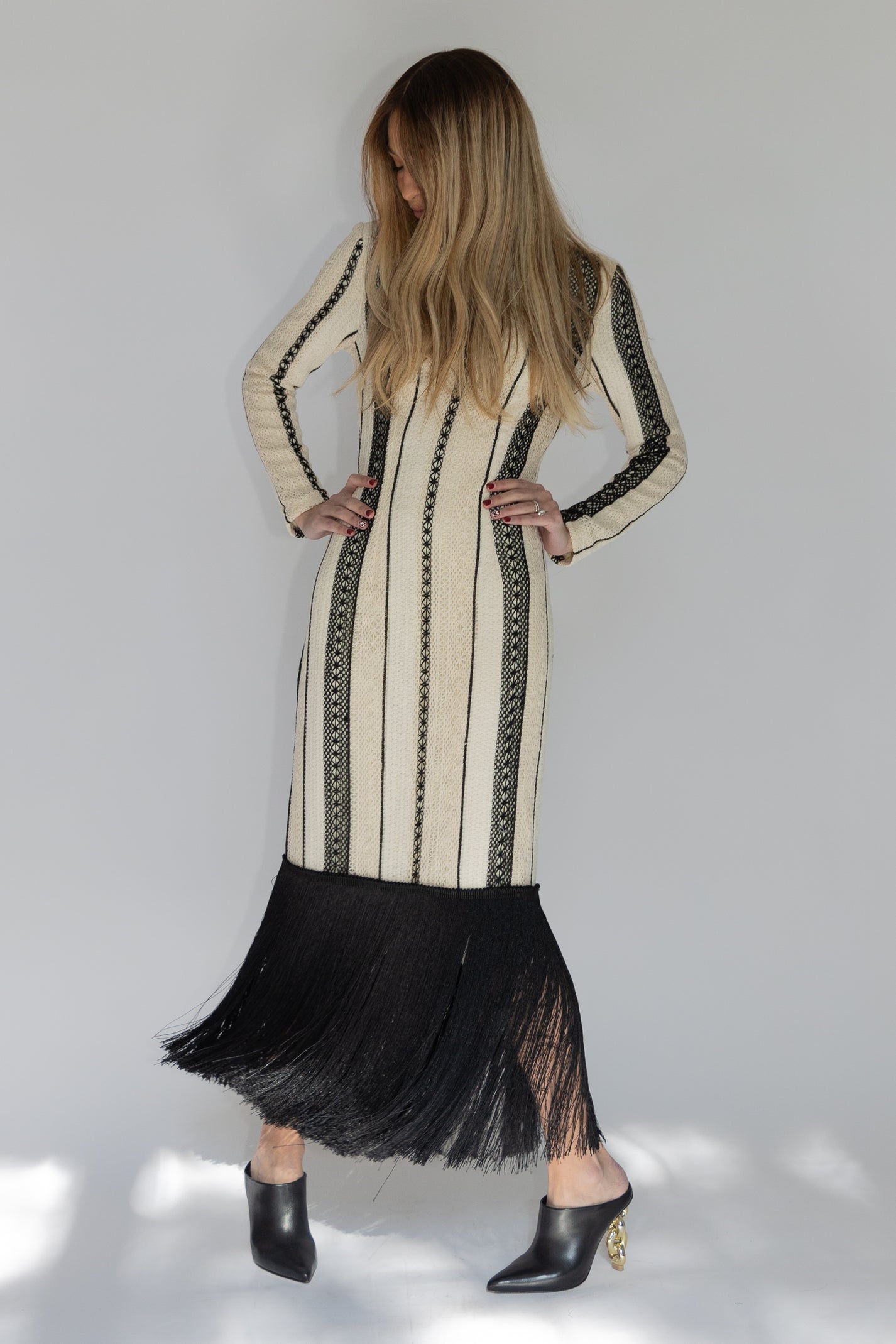 Daniela® | Women's Crochet Fringe Lace Dress In White main image 0