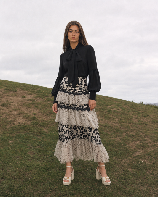 Flora Skirt Black Toile