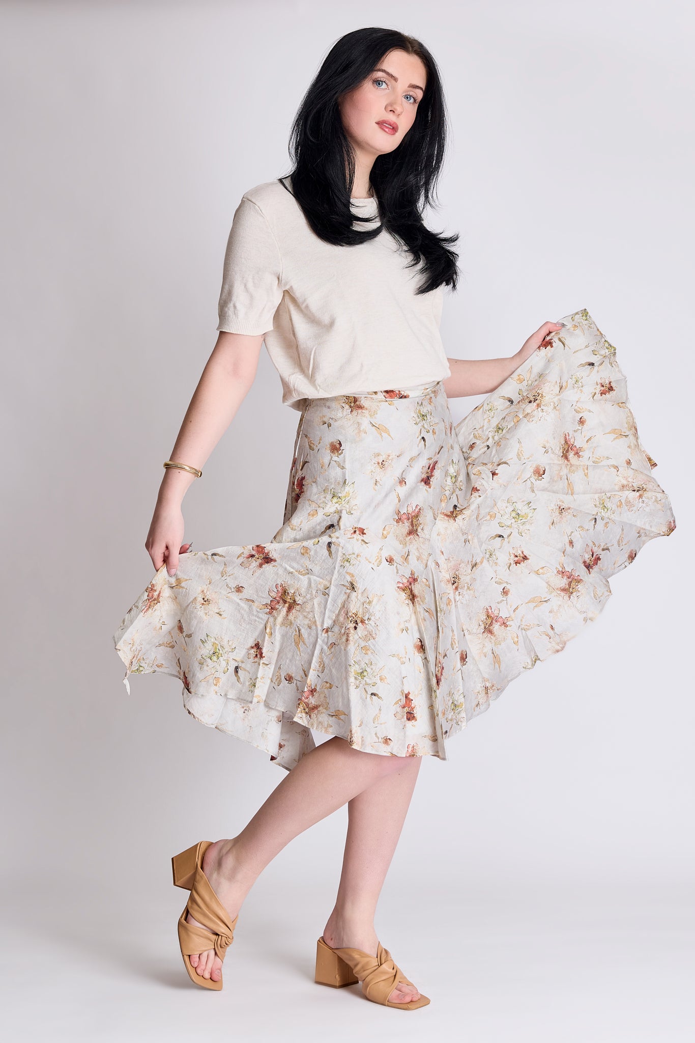 Watercolor Handkerchief Hem Skirt